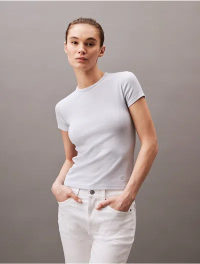 Calvin Klein Women's Cotton Contour Rib T-shirt In Arctic Ice