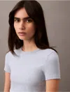 Calvin Klein Women's Cotton Contour Rib T-shirt In Blue Fog