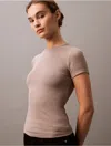 Calvin Klein Women's Cotton Contour Rib T-shirt In Cinder