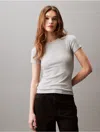 Calvin Klein Women's Cotton Contour Rib T-shirt In Grey Heather
