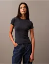 Calvin Klein Women's Cotton Contour Rib T-shirt In Ink