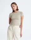 Calvin Klein Women's Cotton Contour Rib T-shirt In Snow/new White