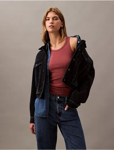 Calvin Klein Women's Cotton Contour Rib Tank In Apple Butter