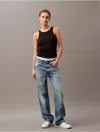 Calvin Klein Slim Ribbed Lounge Tank Top In Black Beauty