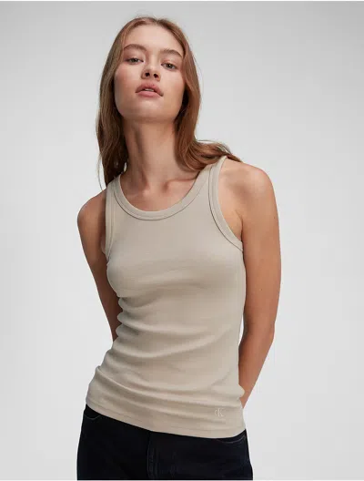 Calvin Klein Women's Cotton Contour Rib Tank In Neutral