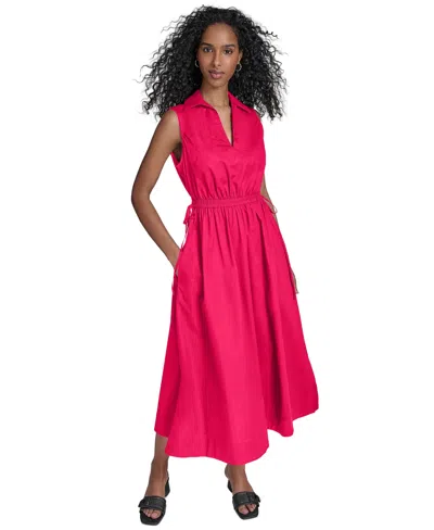 Calvin Klein Women's Cotton Drawstring Sleeveless Midi Dress