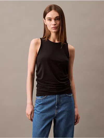 Calvin Klein Women's Cotton Jersey Muscle Tank Top In Black