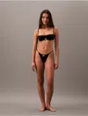 Calvin Klein Women's Cotton Modal Signature Unlined Balconette Bra In Black