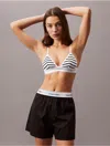 Calvin Klein Women's Cotton Modal Stretch Rib Unlined Triangle Bralette In White