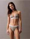 Calvin Klein Women's Cotton Modal Stretch Rib Unlined Triangle Bralette In Grey Heather
