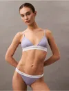 Calvin Klein Women's Cotton Modal Stretch Rib Unlined Triangle Bralette In Lilac Quartz