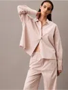 Calvin Klein Women's Cotton Poplin Relaxed Sleep Button-down Shirt In Morn