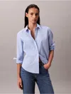 Calvin Klein Women's Cotton Poplin Stretch Relaxed Button-down Shirt