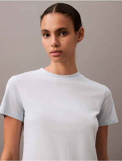 Calvin Klein Women's Cotton Silk Tee In Ice Water