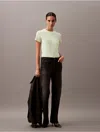 Calvin Klein Women's Cotton Silk Tee In Tender Greens