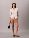 Calvin Klein Women's Cotton Stretch Chino Shorts In Neutral