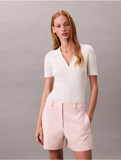 Calvin Klein Women's Cotton Stretch Chino Shorts In Pink