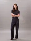 Calvin Klein Women's Cotton Stretch Pleated Chino Trouser