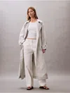 Calvin Klein Women's Cotton Stretch Pleated Chino Trouser In Snow White