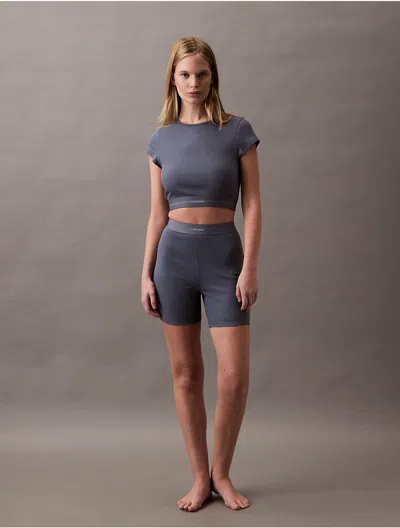 Calvin Klein Women's Cotton Stretch Rib Bike Shorts In Grisaille