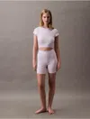 Calvin Klein Women's Cotton Stretch Rib Bike Shorts In Lilac Quartz
