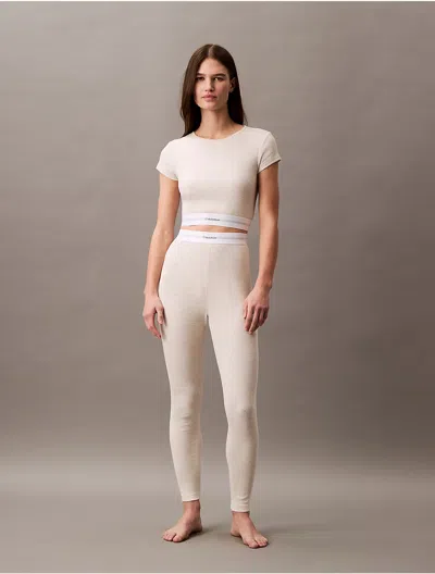 CALVIN KLEIN WOMEN'S COTTON STRETCH RIB LEGGINGS