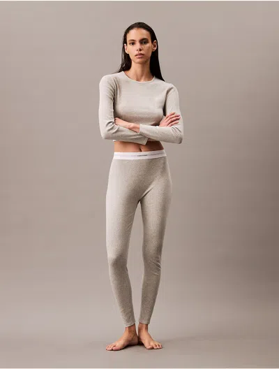 Calvin Klein Women's Cotton Stretch Rib Leggings In Grey Heather