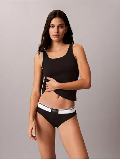 Calvin Klein Women's Cotton Stretch Rib Padded Tank Top In Black