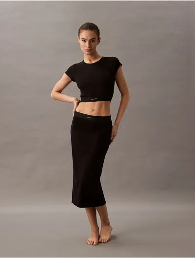 CALVIN KLEIN WOMEN'S COTTON STRETCH RIB SKIRT
