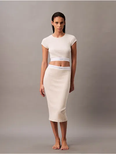 CALVIN KLEIN WOMEN'S COTTON STRETCH RIB SKIRT
