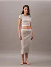 Calvin Klein Women's Cotton Stretch Rib Skirt In Grey Heather