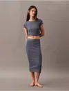 Calvin Klein Women's Cotton Stretch Rib Skirt In Grisaille