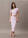 Calvin Klein Women's Cotton Stretch Rib Skirt In Lilac Quartz