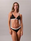 Calvin Klein Women's Cotton Stretch Rib Thong In Black