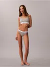 Calvin Klein Women's Cotton Stretch Rib Thong In Gray