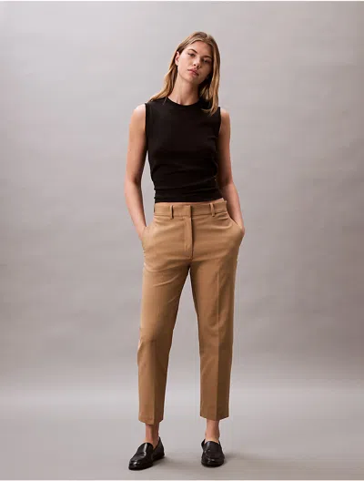 Calvin Klein Women's Cotton Stretch Straight Fit Chino Pants