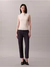 Calvin Klein Women's Cotton Stretch Straight Fit Chino Pants In Black