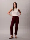 Calvin Klein Women's Cotton Stretch Straight Fit Chino Pants In Burgundy