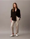 Calvin Klein Women's Cotton Stretch Straight Fit Chino Pants In Pussywillow Gray