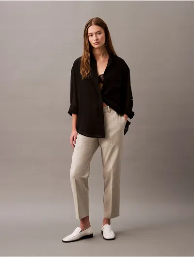 Calvin Klein Women's Cotton Stretch Straight Fit Chino Pants In Pussywillow Gray