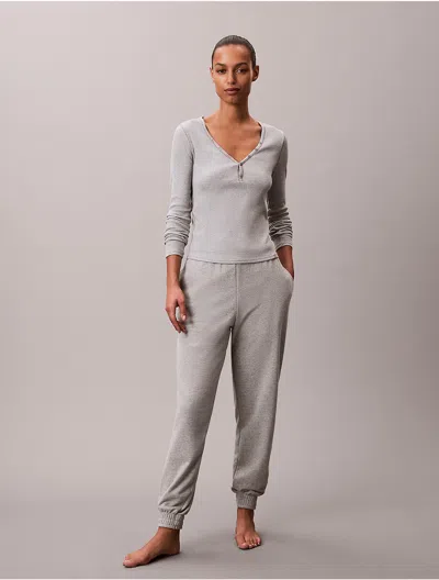 Calvin Klein Women's Cotton Terry Blend Sleep Jogger In Gray