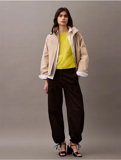 Calvin Klein Women's Cotton Twill Cargo Pants In Black