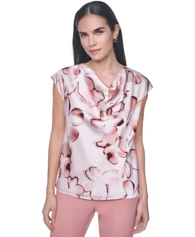 Calvin Klein Women's Cowl Neck Blouse In Multi