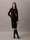 Calvin Klein Petites Womens V Neck N Bodycon Dress In Black Beauty