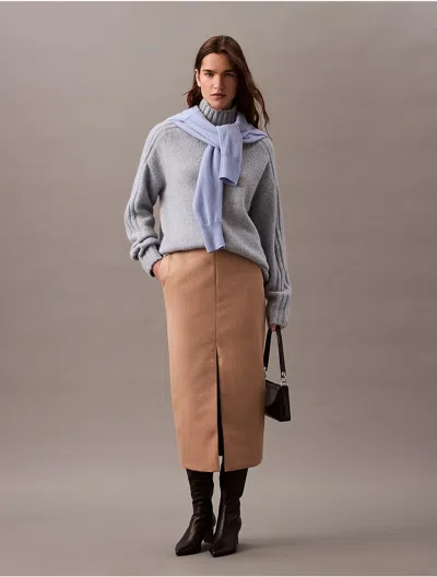 Calvin Klein Women's Crepe Midi Pencil Skirt In Amphora