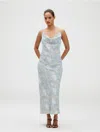 Calvin Klein Women's Printed Cowl-neck Slip Dress