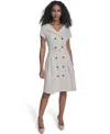 Calvin Klein Women's Crepe V-neck Blazer Dress In Neutral