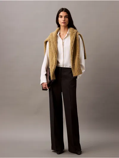 Calvin Klein Women's Crepe Wide Leg Trousers