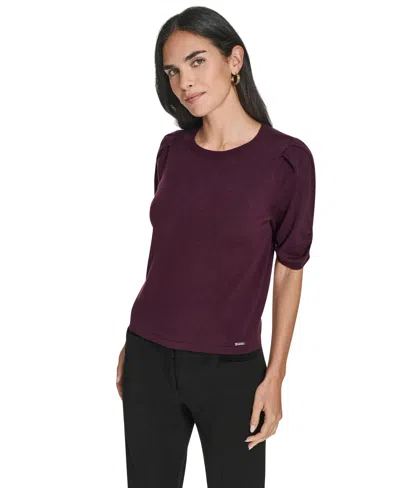 Calvin Klein Women's Crew Neck Sweater In Purple