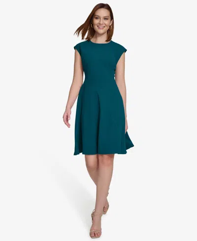 Calvin Klein Women's Crewneck Short-sleeve Dress In Transparent